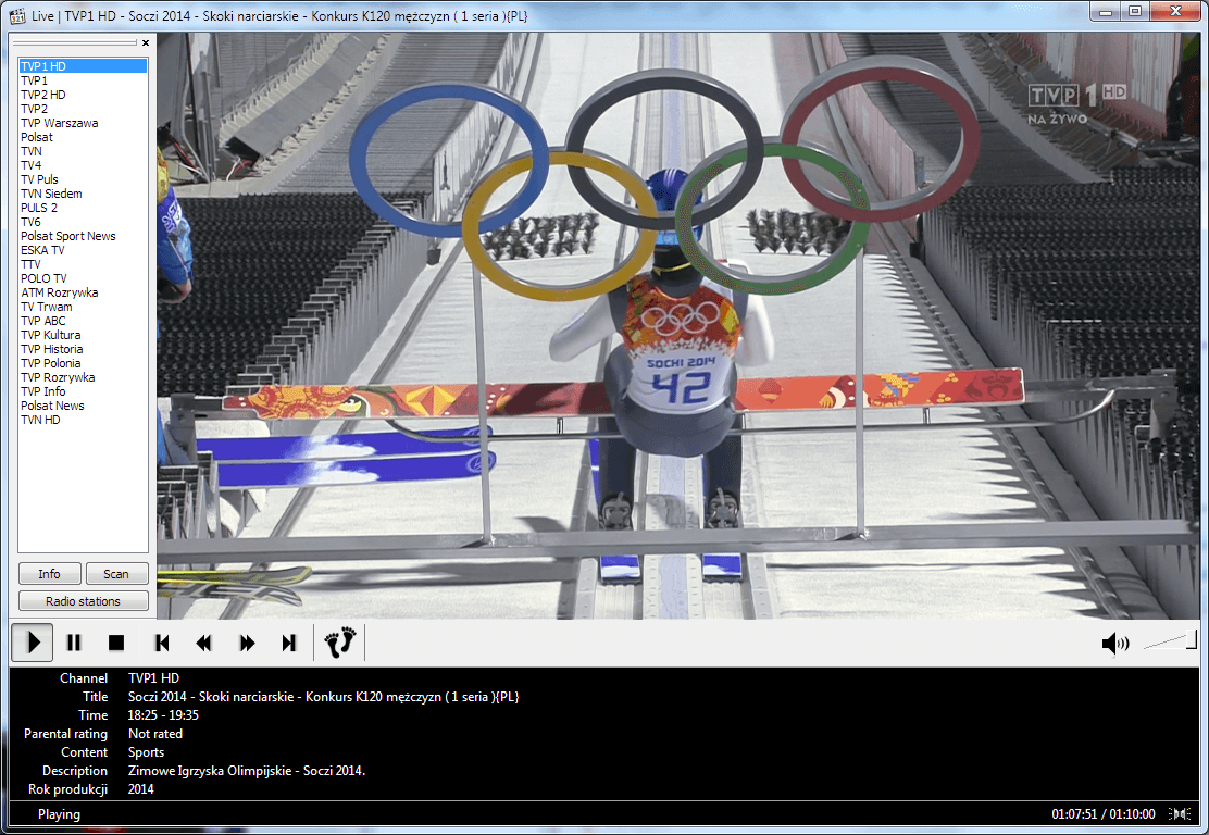 MPC-HC DVB digital video broadcasting playback mode