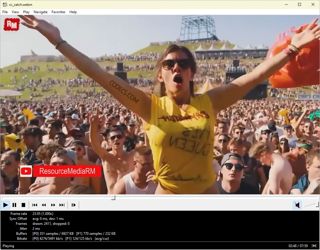 MPC-HC main interface with dark theme and modern controls